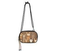 KLL Carino Bengalcats Marrone Piccola Borsa A Tracolla Nero Degli Uomini Impermeabile con Cinghia Regolabile Piccole Borse A Tracolla Per Escursioni Viaggi