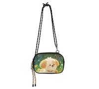 KLL Carino cartone animato arancione cane borsa a tracolla donna comfort con tracolla regolabile piccola borsa a tracolla Take a walk