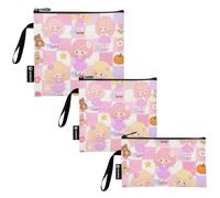 KLL Carino cartone animato rosa bambola 3 pezzi riutilizzabile panino e snack borse multiuso borsa per il pranzo per lavoro, ufficio, viaggi, picnic
