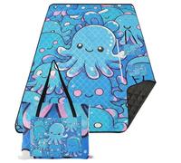 KLL Carino Cartoon animale mare impermeabile coperta da picnic all'aperto grande picnic pieghevole coperta da picnic per Outdoorsy Donne Coppie regalo manta para picnic impermeabile