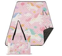 KLL Carino Cartoon Bianco Arcobaleno Unicorni Impermeabile Tavolo Da Picnic Sabbia Erba Libera Coperta Impermeabile per Famiglia Primavera Regali cobijas para picnic