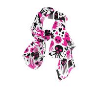 KLL Carino Rosa Nero mostri Cranio Spooky Lunga sciarpa scialle elegante sciarpa avvolgente per le donne per l'inverno bufandas para mujer