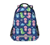 KLL Carino Spazio Dino Astronauta Pattern zaino scuola bambini ragazzi con grande bookbag per college mochila para ni?os