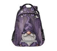 KLL Carino Viola Lavanda Gnome una cinghia zaino per bambini con cinghia toracica libri borsa per 5 ° grado scuola ragazzi ragazze mochilas para adolescenti chicas