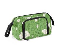 KLL Carnation Lace Grass Green - Astuccio grande per matite con fessura per uomo e ufficio, colore: verde