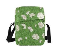 KLL Carnation Lace Grass Green piccola borsa a tracolla per le donne Borsa a tracolla in pelle vegana da uomo Casual Borse a tracolla