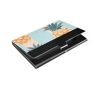 KLL Cartone animato ananas sottile porta biglietti da visita portatile con pelle e acciaio inox porta carte di credito per proteggere le tue carte estuche para tarjetas