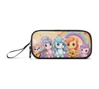 KLL Cartone animato Arcobaleno Colore Carino Pony Nylon Scuola Matita Borse Alta Capacità Astuccio Scuola Cancelleria per Preppy School Boys