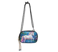 KLL Cartone animato Carino Bianco Arcobaleno unicorni Sling Borse Crossbody per le Donne Bellezza con Cinghia Regolabile Borse A Tracolla Delle Donne Avere un pasto