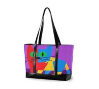 KLL Cartone animato Carino Colorato Gatto Impermeabile borse da lavoro per le donne tote con cerniera computer tote borse per le donne per gli uomini con il pranzo bolso de trabajo para mujer