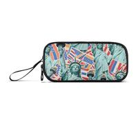 KLL Cartone animato Moda Statua della Libertà Nylon Teen Matita Bag Alta Capacità Astuccio Cancelleria per Insegnante Elementare