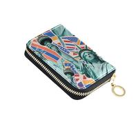 KLL Cartone animato Moda Statua della Libertà Portafoglio in Pelle per le Donne con Cion Borsa RFID Blocco Piccolo Porta Carte con Cerniera