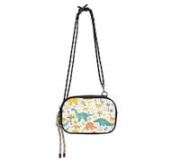 KLL Cartone animato Safari Colore vulcanico Dino Sling Bags Crossbody Donne Comfort con slot per carte di credito Borse a tracolla Avere un pasto