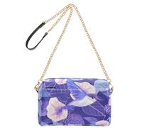 KLL Cartone animato Viola Mattina Gloria Fiori Uccelli Moda Piccole Borse A Tracolla Per Le Donne In Pelle Vegana Delle Donne Casual Borse A Tracolla Impermeabile