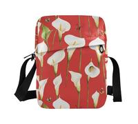KLL Cartoon Calla Lily Red borsa messenger da uomo in pelle vegana borsa a tracolla per donna Viaggi Lady Borse a tracolla