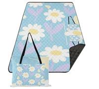 KLL Cartoon Carino Bianco Modello Floreale Impermeabile Camping Mat Prato Portatile Campeggio Stuoia di Pavimento per Outdoorsy Persone Regalo di Estate mantas para dia de campo