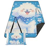 KLL Cartoon Carino Cane Bianco Impermeabile Spiaggia Mat Sand Free Outdoor Party Picnic Accessori All'aperto per le Donne 30s Picnic Articoli cobijas para la playa