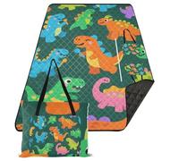 KLL Cartoon Carino e Colorato Dinosauri Impermeabile Spiaggia Coperta Impermeabile Parco Grande Coperta Esterna per 8 A 10 Adulti Regali di Primavera cobijas para picnic