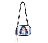 KLL Cartoon Carino Marrone Cane Poker Anti Theft Crossbody Bag Uomini Impermeabile con Cinghia Regolabile Nylon Piccolo Crossbody Borsa Del Telefono Avere un pasto