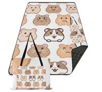 KLL Cartoon Carino Marrone Criceto Impermeabile Campeggio Picnic Tappeto XXL Erba Grande Coperta da Picnic per Le Donne 30s Concerto Coperta cojines para picnic