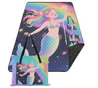 KLL Cartoon Carino Sirena Arcobaleno Colore Impermeabile Outdoor Play Mat Resistente All'aperto All'aperto Spiaggia Picnic per Terra Primavera Regali manta para esterno
