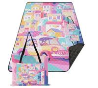 KLL Cartoon Colorful Auto e Città coperte da picnic impermeabili pieghevole pieghevole all'aperto Partito Camping Floor Mat per 8 A 10 Adulti Picnic Articoli esterillas de playa