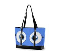 KLL Cartoon Cute Big Eyes Blu semplice tote borse per computer portatili con cerniera 14 pollici borsa grande per il volo con pannolino bolsa para laptop