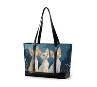 KLL Cartoon Devon Rex Cats Robusta tote bag per le donne 14 con cerniera borse da lavoro Grande borsa per piscina palestra drogheria Viaggi con tablet bolso de trabajo para mujer