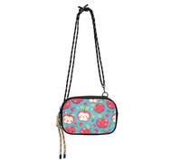 KLL Cartoon Frutta Rossa Foglie Verdi Borsa Laterale Crossbody Uomini Impermeabile con Tracolla Regolabile Piccola Borsa A Tracolla Per Escursionismo
