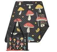 KLL Cartoon Fungo Nero Impermeabile Campeggio Coperta Portatile Spiaggia Campeggio Stuoia di Pavimento per Terra Picnic Articoli estera para playa