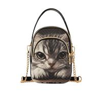 KLL Cartoon Funny American Shorthair Cats Grieved alla moda piccola borsa a tracolla con multi tasche borse per le donne per viaggiare