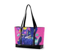 KLL Cartoon Funny Dog Hip Pop Neon Color elegante borsa da lavoro per le donne con cerniera portare su tote bag Grande borsa per ufficio con maletines para mujer