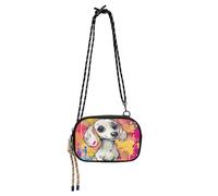 KLL Cartoon Multicolore Cane Cross Body Bag Donne Comfort con Cinghia Regolabile Borsa Del Telefono Cellulare Go Shopping