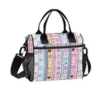 KLL Cartoon Stripe Cuori Minimalista Borsa Pranzo per gli Uomini con Tracolla Isolato Lunch Bag per gli Uomini per il Lavoro bolsos de almuerzo para Mujeres