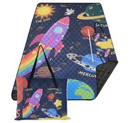 KLL Cartoon Universe ROCKETS Cestino da picnic impermeabile resistente alla sabbia per feste all'aperto grande coperta da spiaggia per erba regali di primavera manta para picnic extra