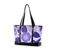 KLL Cartoon Viola Mattina Gloria Fiori Uccelli Grande Capacità borsa del computer portatile per le donne con cerniera lavoro tote bag Grande borsa per Viaggi Palestra Vacanza con pranzo cartera para