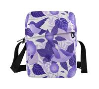 KLL Cartoon Viola Mattina Gloria Fiori Uccelli messenger bag per gli uomini Borsa a tracolla in pelle vegana piccola borsa a tracolla donna casual borse a tracolla