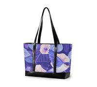 KLL Cartoon Viola Morning Glory Fiori Uccelli borsa tote professionale per le donne 14 con cerniera insegnante tote bag Grande borsa per ufficio con bulto para laptop