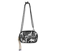 KLL Cartoon White Giraffe Nero Crossbody Camera Bag Mens Comfort con slot per carte di credito borsa del telefono cellulare Go shopping