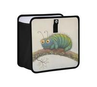 KLL Caterpillar Crawling on The Branch Hanging Folding Travel Trash Can Hanging Bags for Car Trash can Trash Bin for Women Men Road Trip Essentials