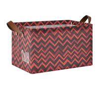 KLL Cesta portaoggetti a spina di pesce rosso scuro con manici, organizer cubo per libri, asciugamani e vestiti, confezione da 2 pezzi caja para guardar cosas