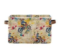 KLL Cestini decorativi pieghevoli e impermeabili con manico robusto, confezione da 2 per armadio