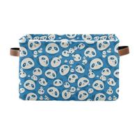 KLL Cestini portaoggetti a forma di panda carino, scatola pieghevole e impermeabile con manico robusto cubbies lino 2 pezzi per vivaio maglione