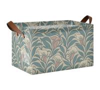 KLL Cestini portaoggetti decorativi pieghevoli vintage con motivo calle, organizer per la casa, con manici, cubi, organizer per mensole, cassetti, scrivania, armadio, sala giochi, aula e ufficio