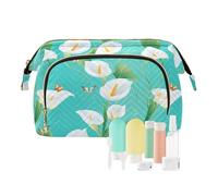 KLL Chic Calla Lily Turquoise Makeup Bag Essentials Make Up Bags per donne donne portafoglio contanti per cosmetici