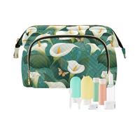 KLL Chic Calla Lily Turquoise Makeup Bags Essentials Large Make Up Bag Change Borsa per cosmetici Organizer
