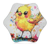 KLL Chic Canary Bird - Ombrello da pioggia per bambini con striscia riflettente (scenario), antivento, per esterni