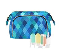 KLL Chic diamante verde acqua blu royal borse trucco cerniera cosmetico borsa di immagazzinaggio delle donne contanti portafoglio per accessori da viaggio