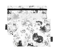 KLL Chic Northern Birds - Astuccio per anelli, raccoglitore, organizer con 3 fori, blu navy, per bambini, bellezza himalayancats bianco, 1 sizex2