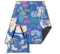 KLL Chic Shorthair Cats Royal Blue Impermeabile Parco Coperta Sabbia Resistente Spiaggia Coperta Impermeabile per Erba Regalo di Estate alfombra para playa